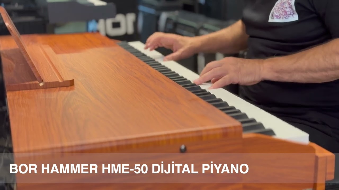 BOR HME-50 PRO Sağlam Ahşap | Tam Ağırlıklı Tuş I Dijital Piyano| Super Reverb | Tuş Hassasiyet